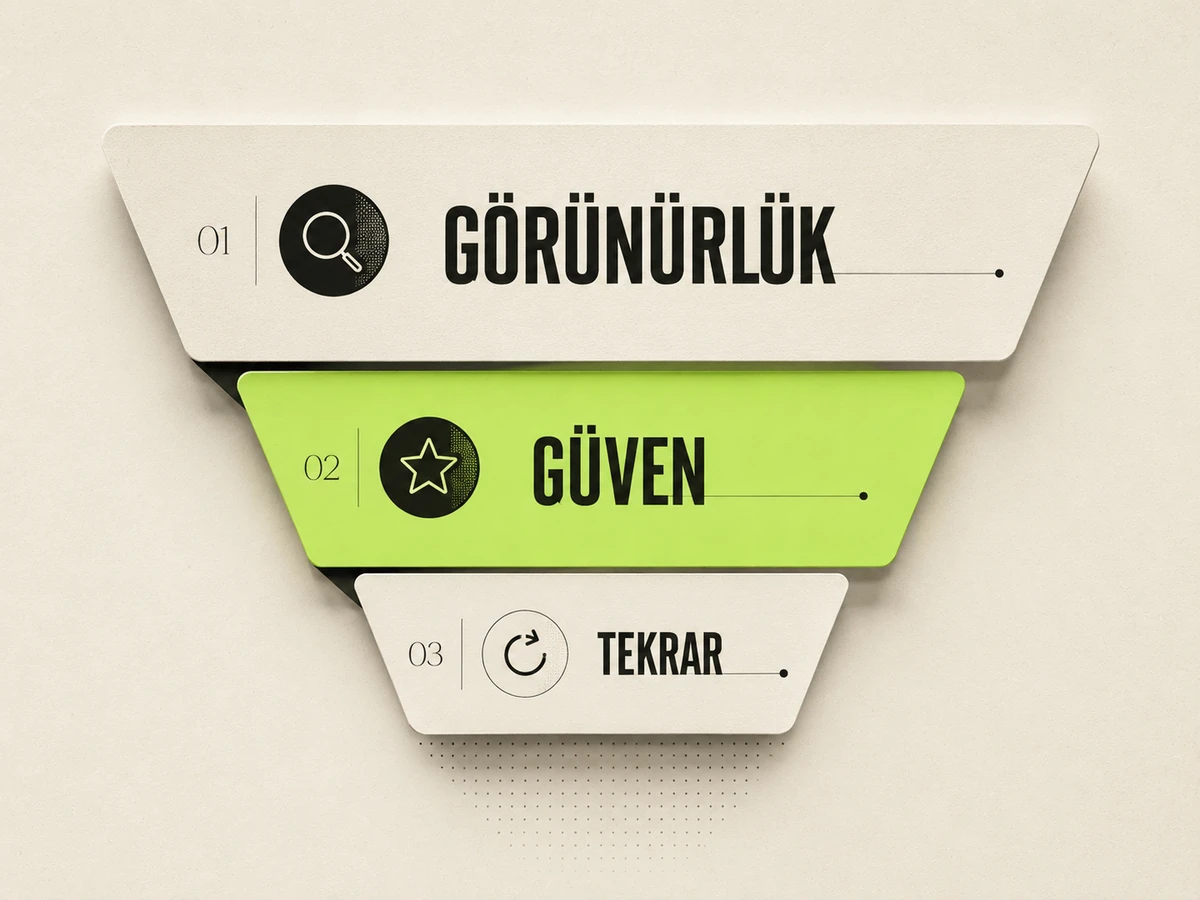 Müşteri çekmenin üç katmanı: görünürlük, güven ve tekrar hunisi